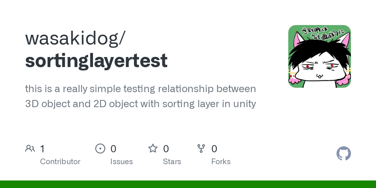 GitHub - wasakidog/sortinglayertest: this is a really simple testing relationship between 3D object and 2D object with sorting layer in unity