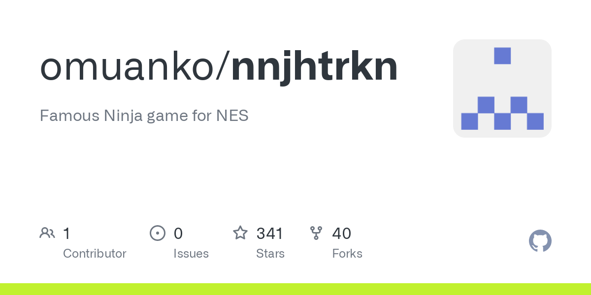 GitHub - omuanko/nnjhtrkn: Famous Ninja game for NES